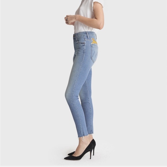 MOTHER High Rise Denim with Leopard Accent - Picture 3 of 9